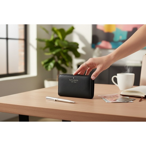 kate spade Handbags - Kate Spade Staci Saffiano Medium Wallet - NWT (New) Black